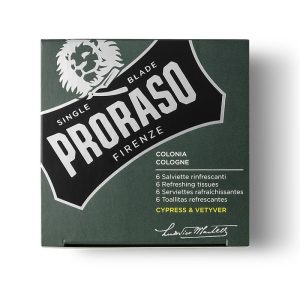 Proraso colonia Cypress and Vetiver in salviettine profumate da 6 pezzi