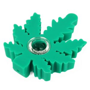 Black Sheep Pipa in Silicone Foglia di Erba Verde 9x10cm