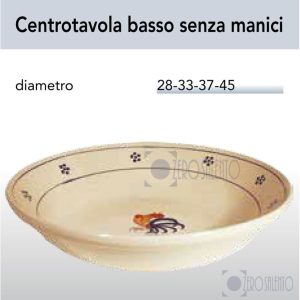 Centrotavola basso senza manici Porta Frutta in Terracotta – Ceramica Gallo Salentino