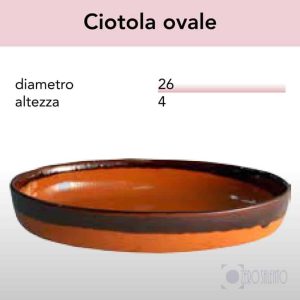Ciotola Ovale per dolci in Terracotta – Pirofile Ceramica serie Rustica