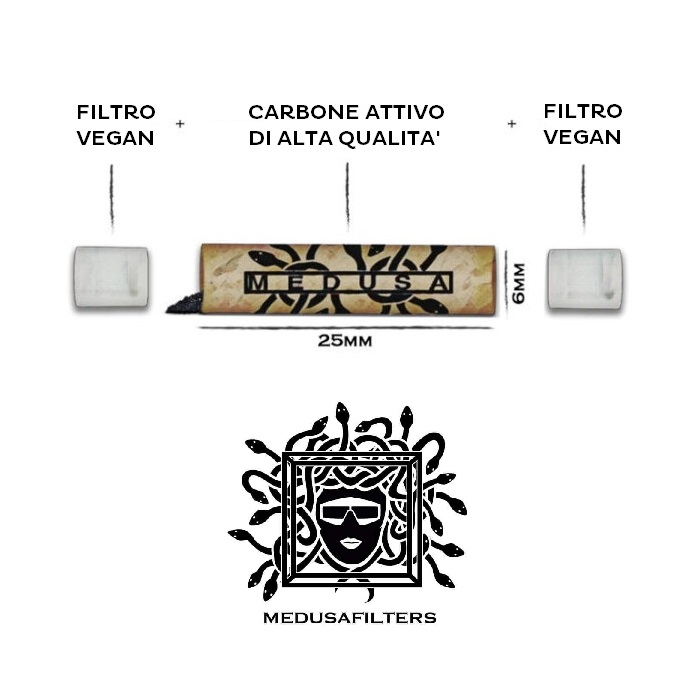Medusa Filters ROSA 100 x Filtri ai Carboni Attivi da 6mm. - immagine 3