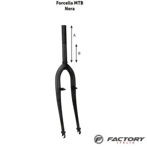 Forcella bici 26 pollici nera MTB