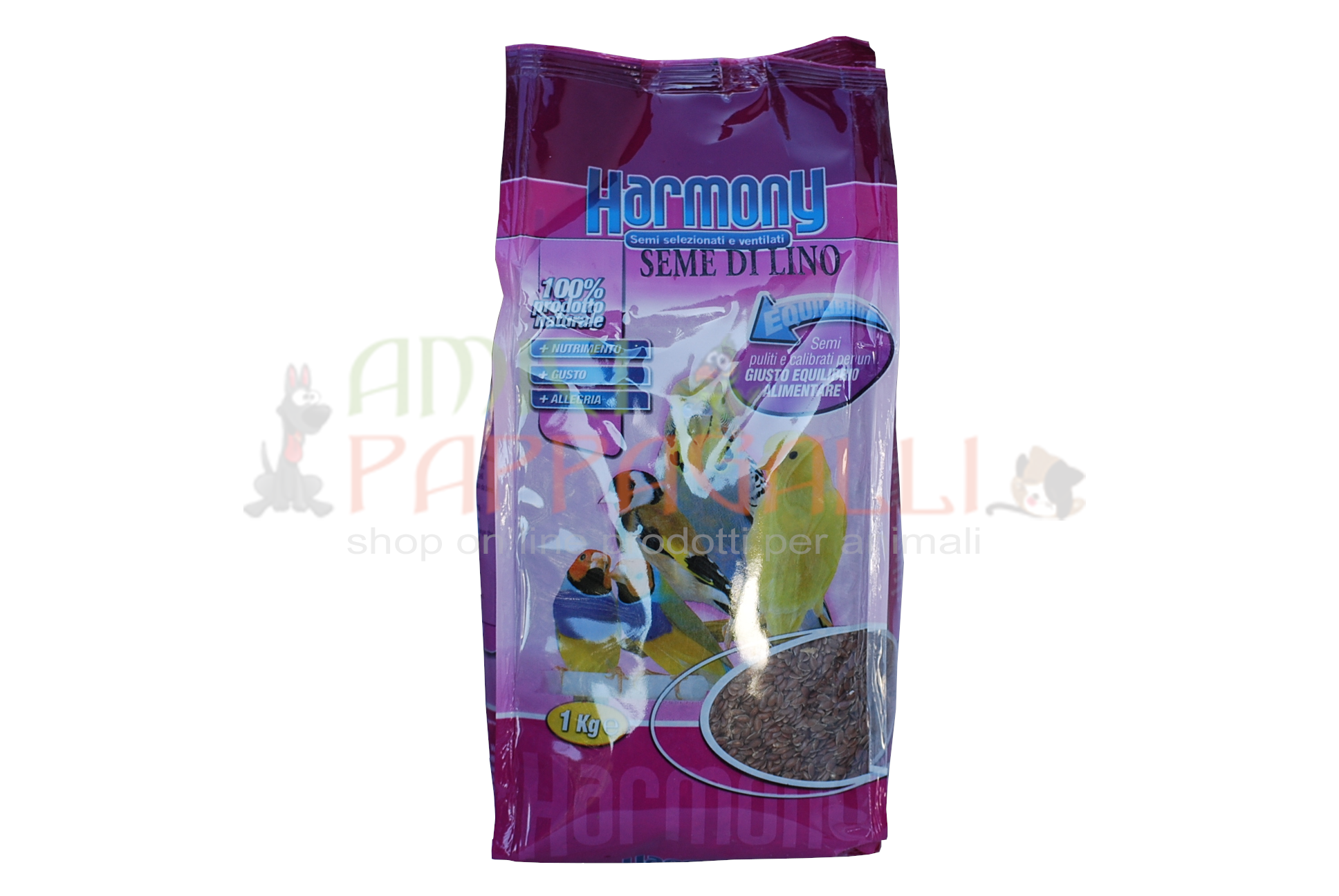Harmony Semi di Lino 1kg – seme per canarini, esotici, ondulati, parrocchetti, pappagalli e onnivori