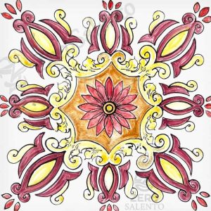 Mattonella Maiolica Salentina colore rosso Termaiol28