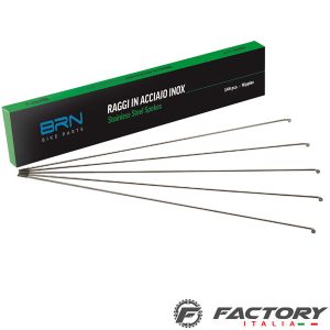 Raggi ruota bicicletta in acciaio inox misura 268 x 2 mm con nipples