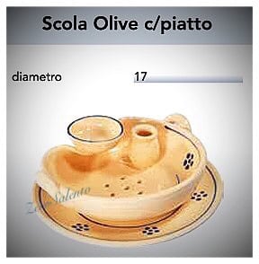Scola Olive con piatto in Terracotta – Ceramica decoro Stelle Salento