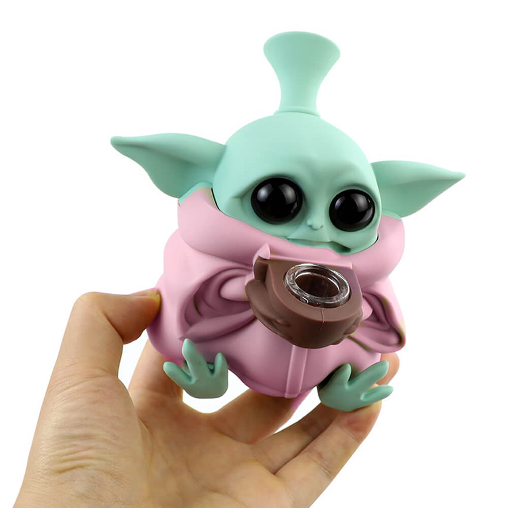 Urban Crew Pink Alien Bong in Silicone 13cm con Pezzi Rimovibili - immagine 2