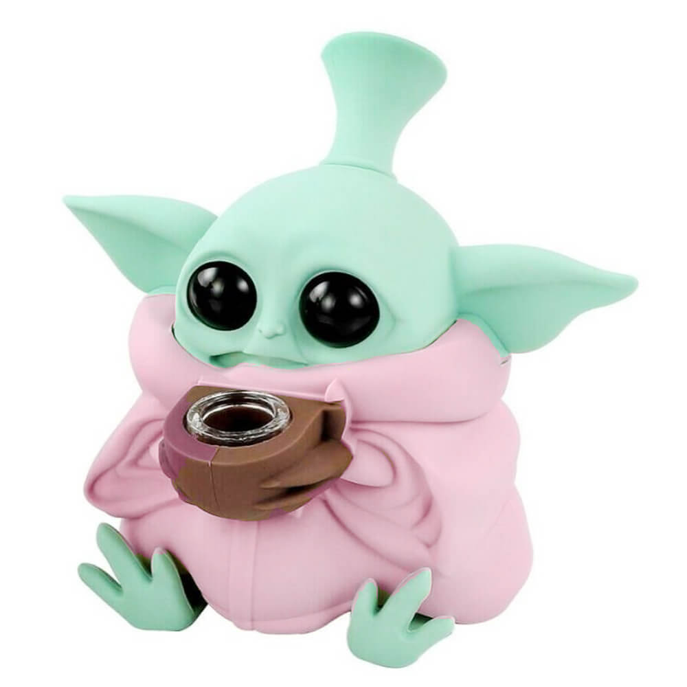 Urban Crew Pink Alien Bong in Silicone 13cm con Pezzi Rimovibili