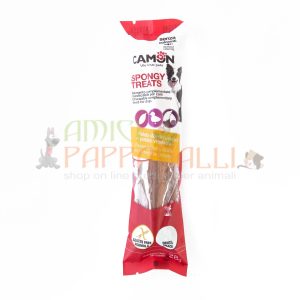 Camon Spongy Treats con Pollo al gusto di Carota 28g – snack masticabile formato bastoncino stellato