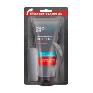DEPILZERO UOMO crema depilatoria da uomo con spatolina e spugnetta 200ml. – 6 pezzi