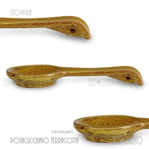 Posacucchiaio  in Terracotta finitura Decapè “La Pagghia”