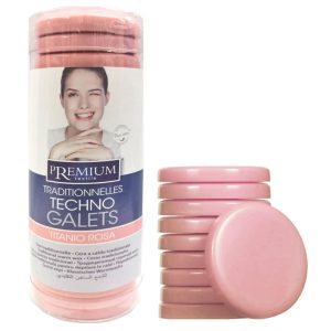 PREMIUM TEXTILE techno galets DISCHI CERA A CALDO titanio rosa senza strisce 400g – 20 pezzi